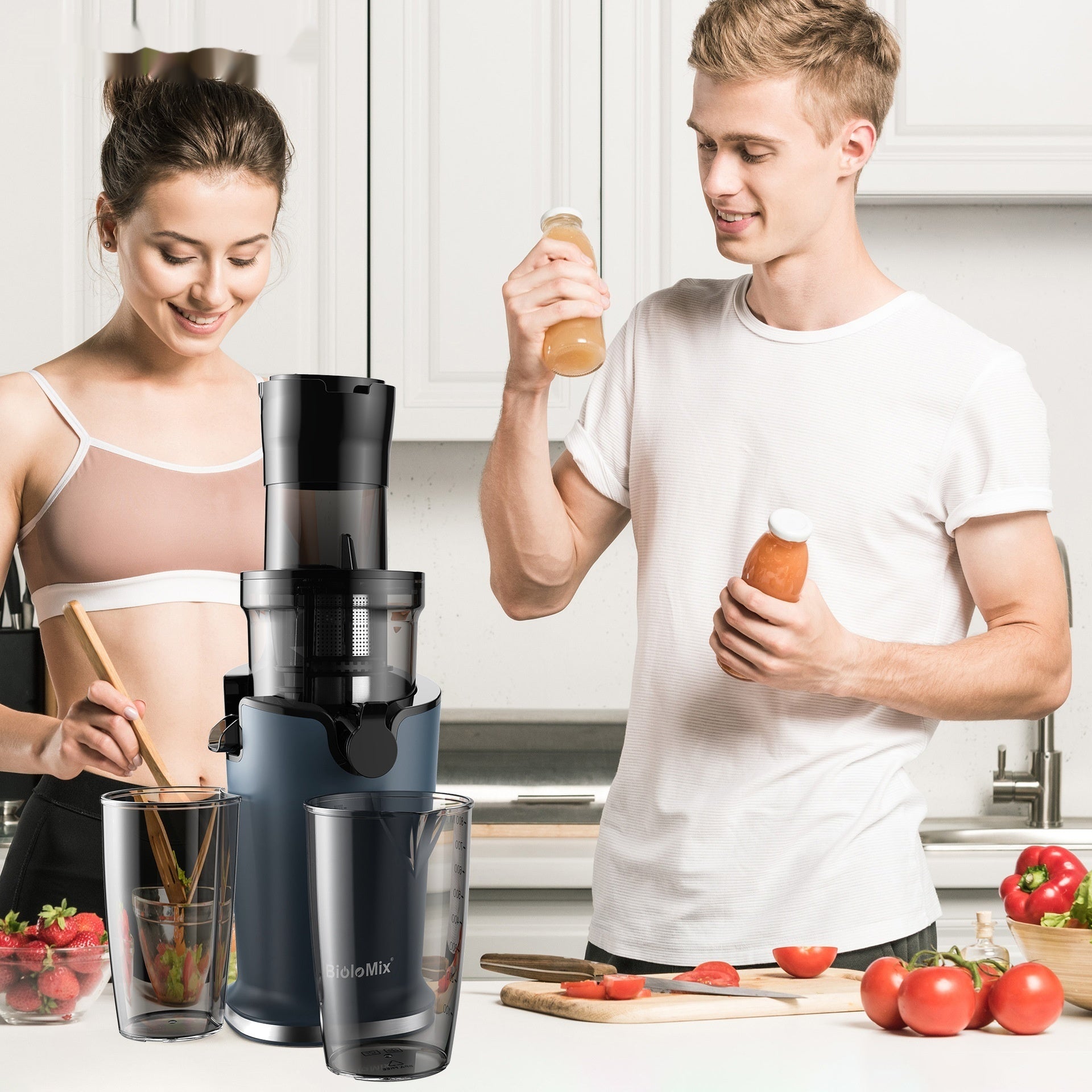 Slow Juicer with Large Feed Chute – Juice Extractor, front product view