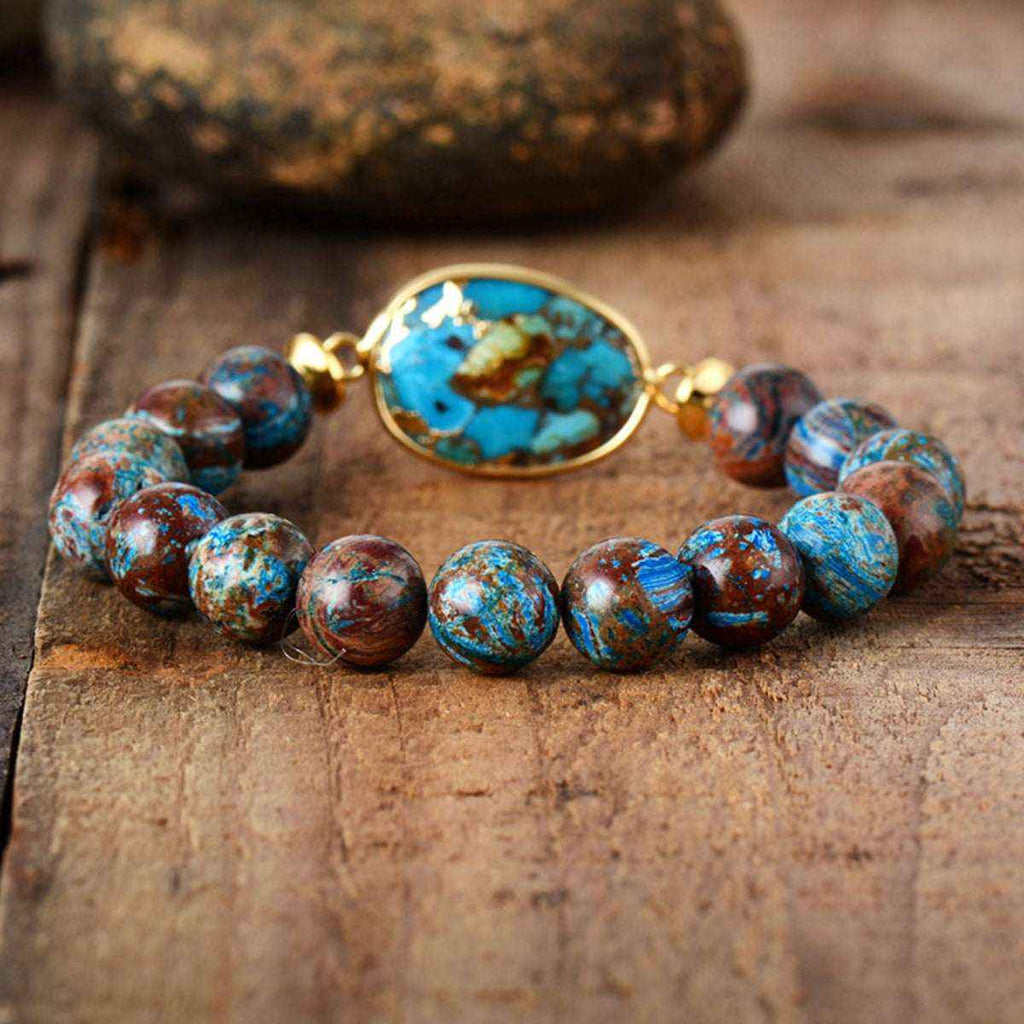 Natural stone beaded bracelet — additional view 2