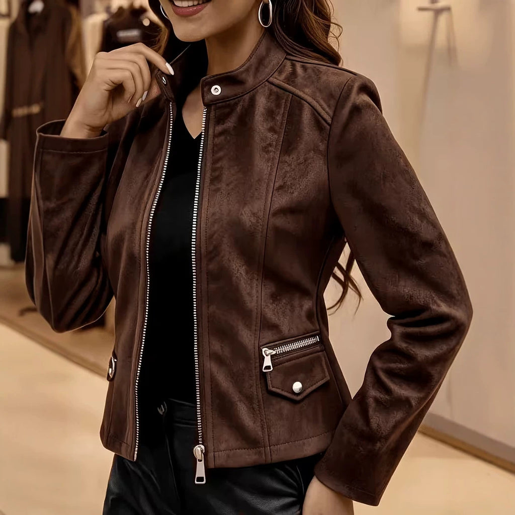Retro metal-zip cardigan jacket for women, image 6