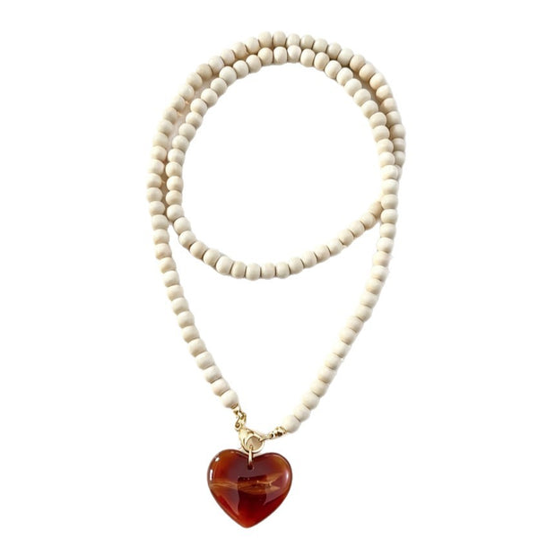 Product detail photo of Wooden Bead Pendant Necklace