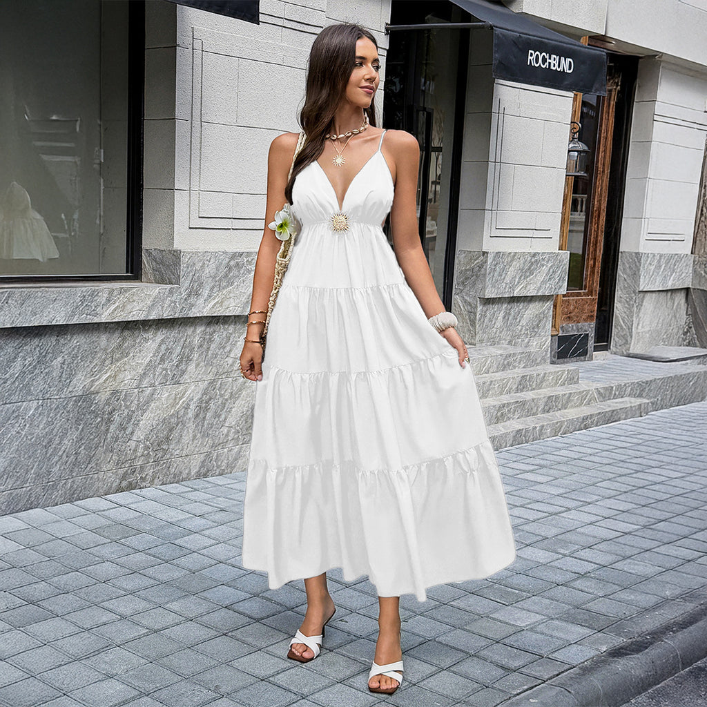 Elegant Sleeveless Slip Dress for Women, angled product view