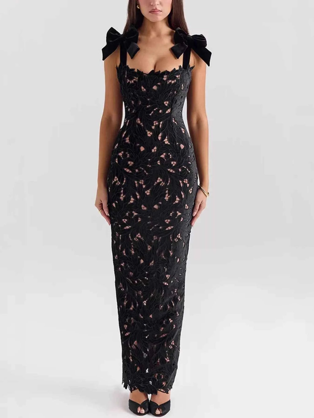 Lace cutout maxi dress — additional view 3