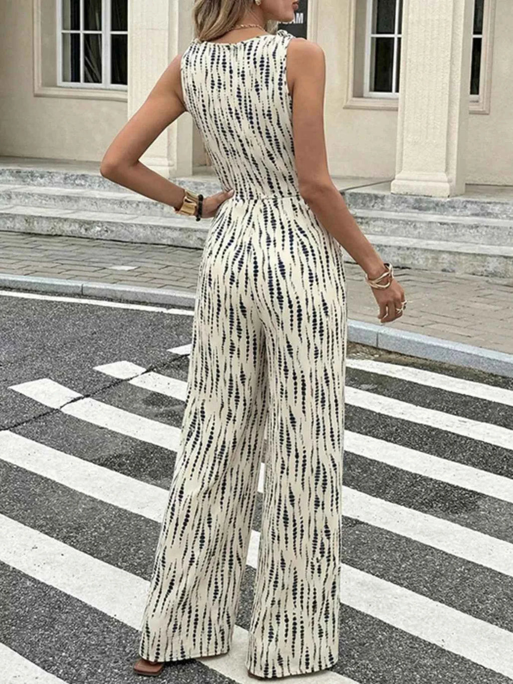 Wide leg tie waist jumpsuit — additional view 5