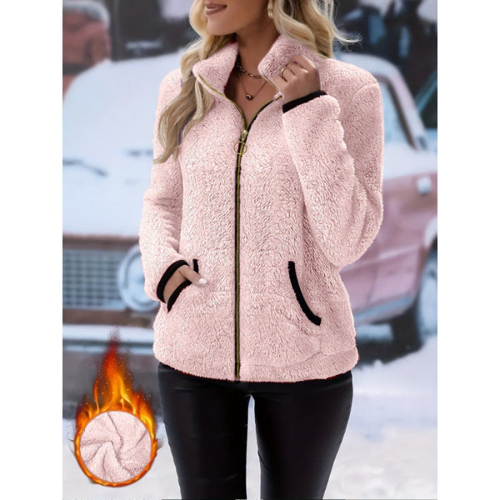 Unisex Double-Sided Fleece Zip Hoodie - Plush Hooded Jacket product image