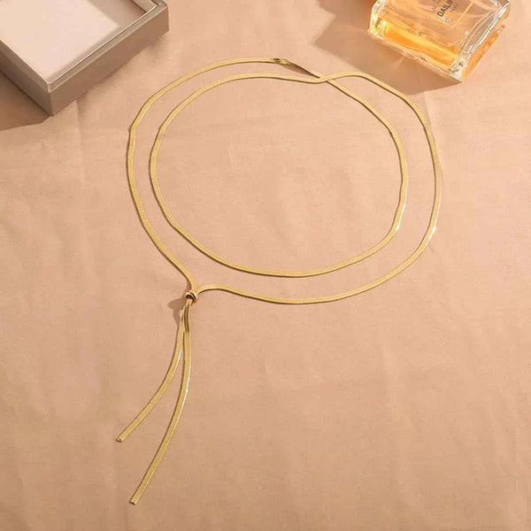 Layered snake chain Y necklace — additional view 2