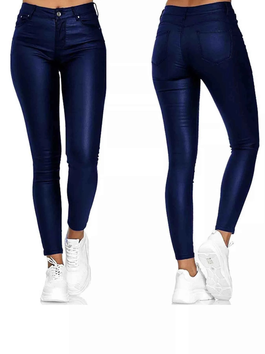 High-waisted faux leather skinny pants — additional view 4