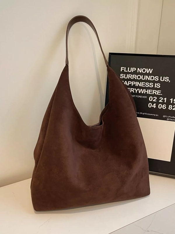 Solid color suede tote bag — additional view 9