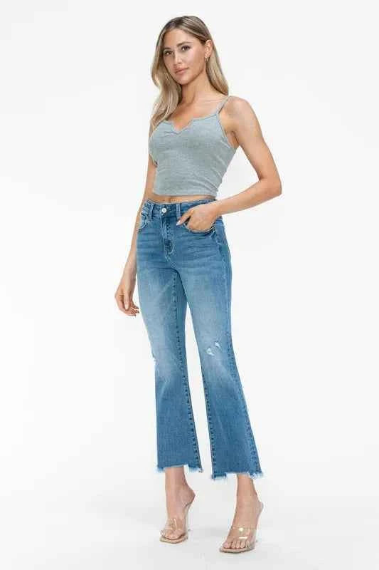 Distressed cropped denim jeans — additional view 5