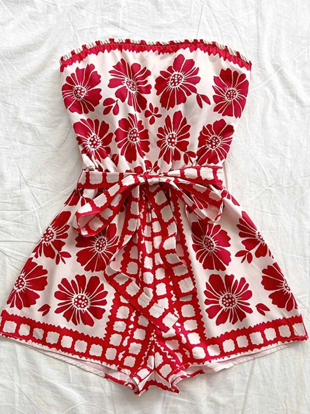 Strapless tie waist romper — additional view 10