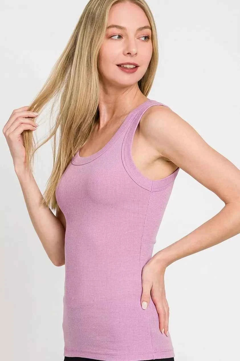 Ribbed sleeveless tank top — additional view 2