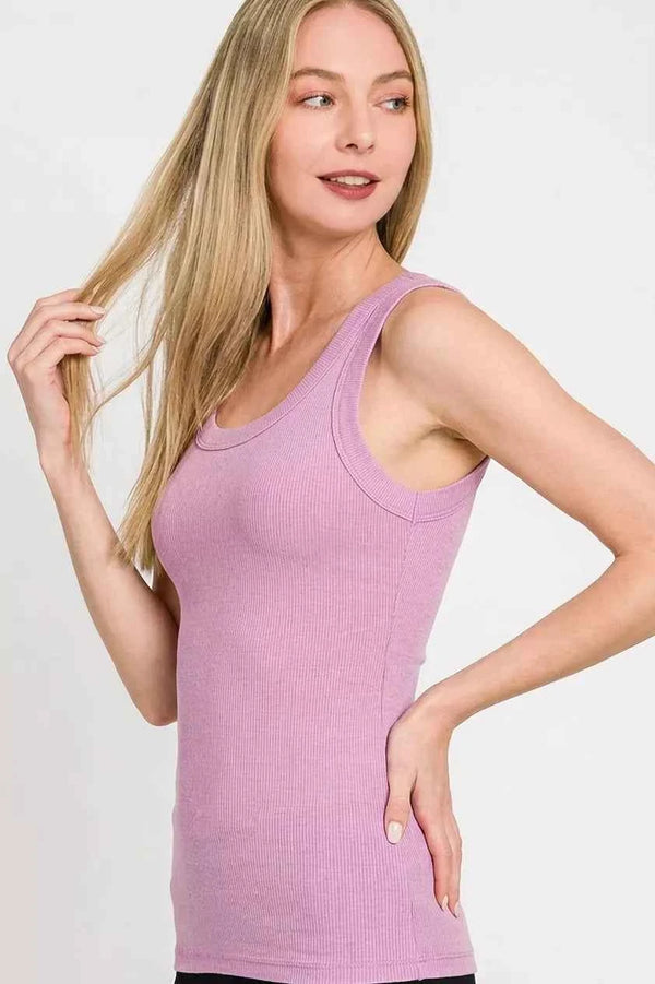 Ribbed sleeveless tank top — additional view 2