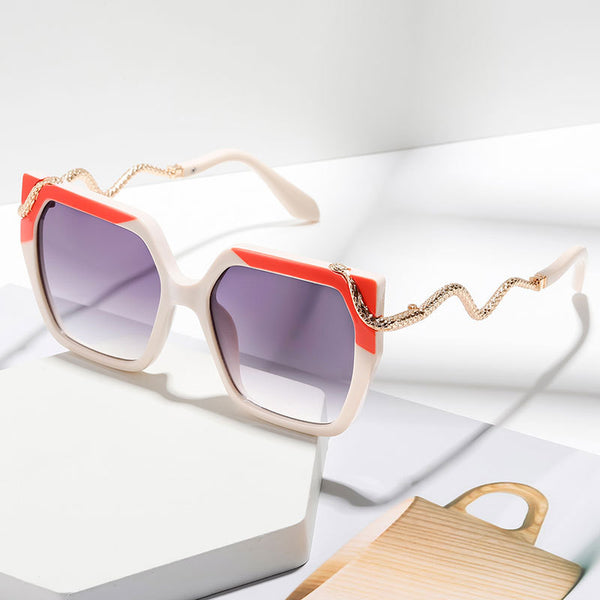 Metal cat-eye sunglasses side view