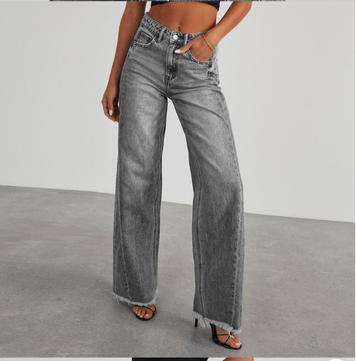 Straight-leg jeans side view