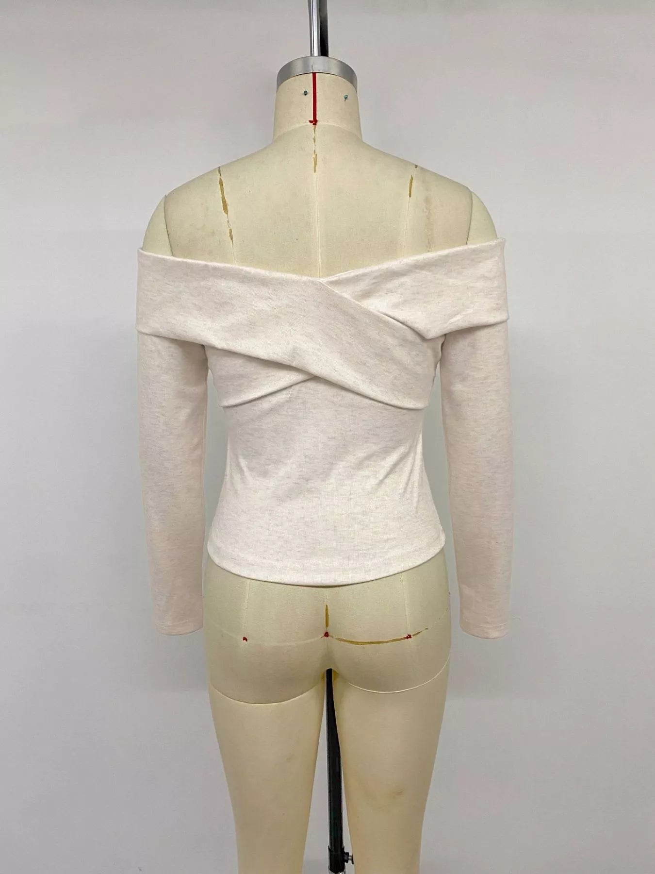 Crisscross off-shoulder long sleeve top — additional view 10