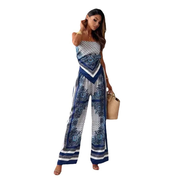 Women’s Printed Spaghetti-Strap Pants Set, product view 10