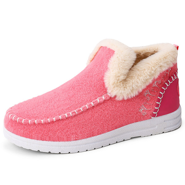 Rose Red warm lined flat winter boots for women