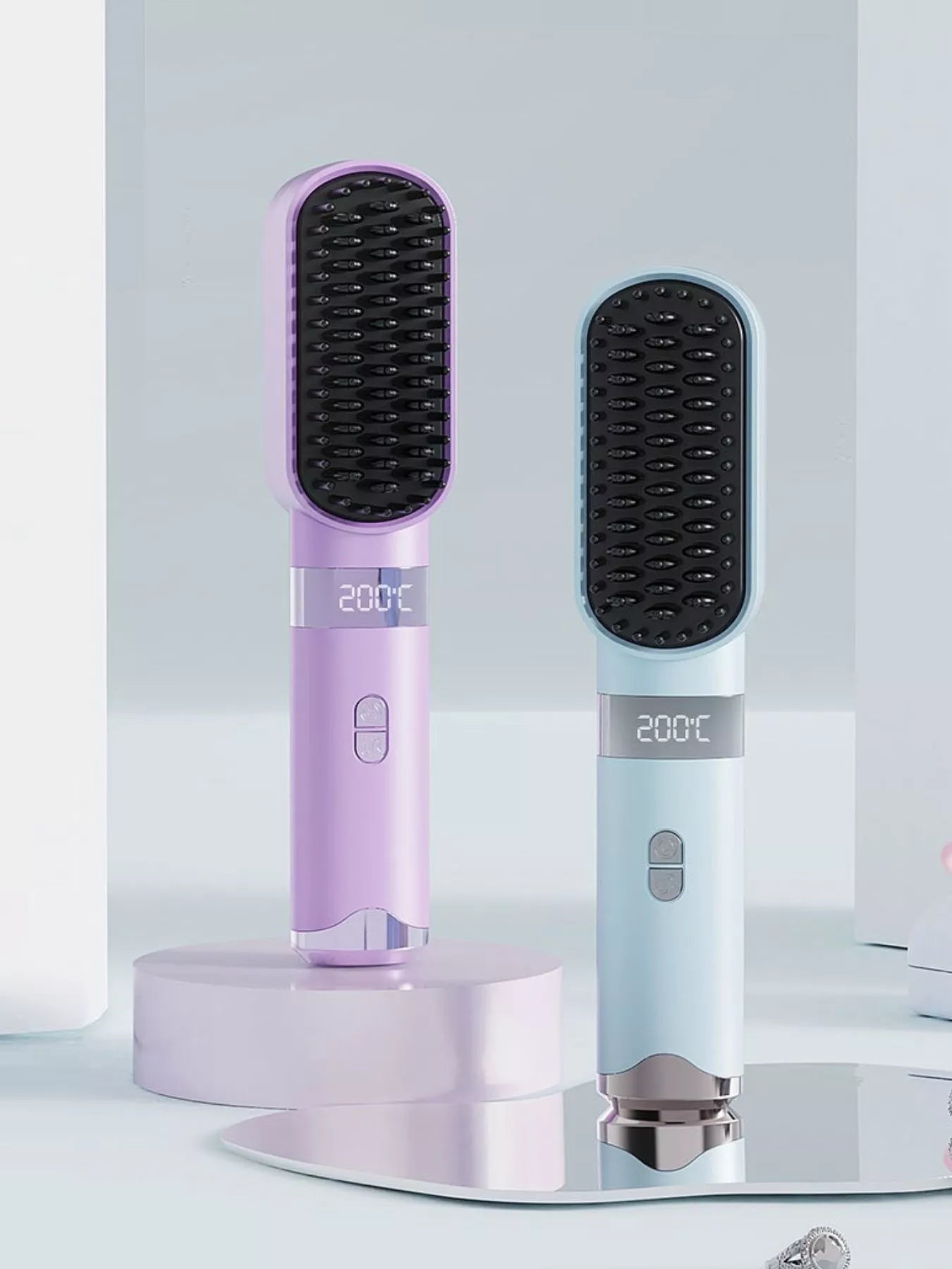 2-in-1 Cordless Ionic Straightening Brush Secondary image