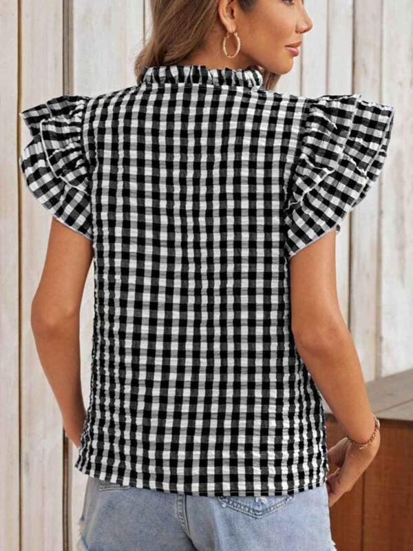 Gingham ruffle blouse — additional view 11