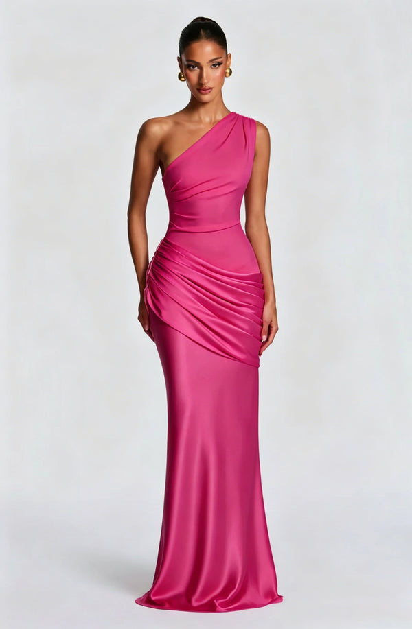 One-Shoulder Satin Mermaid Dress
