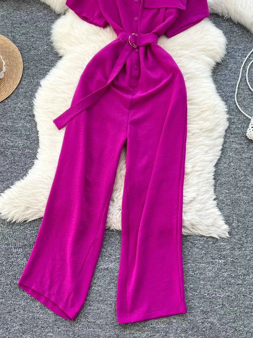 Casual Elegant Button Jumpsuit-Jumpsuit-Splashis-Splashis