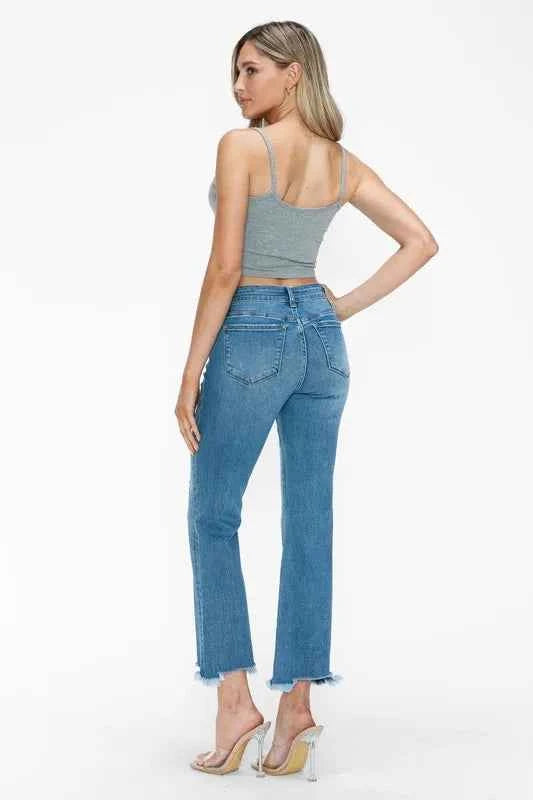 Distressed cropped denim jeans — additional view 3