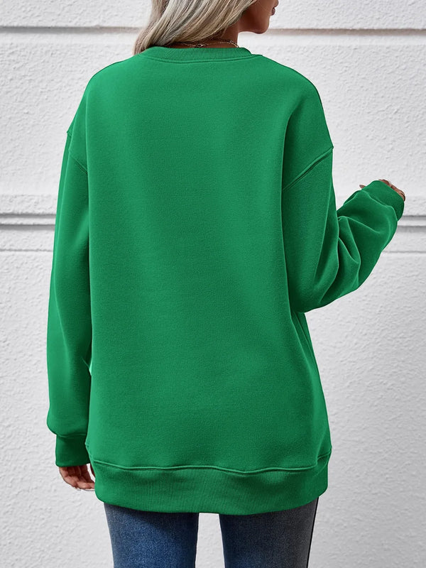 Letter Graphic Round Neck Sweatshirt view 2