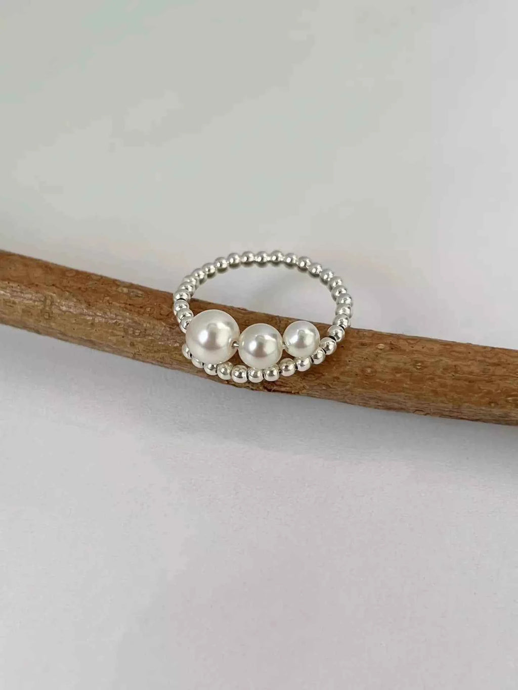 Triple pearl beaded bypass ring — additional view 5