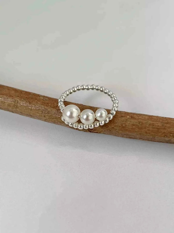 Triple pearl beaded bypass ring — additional view 5