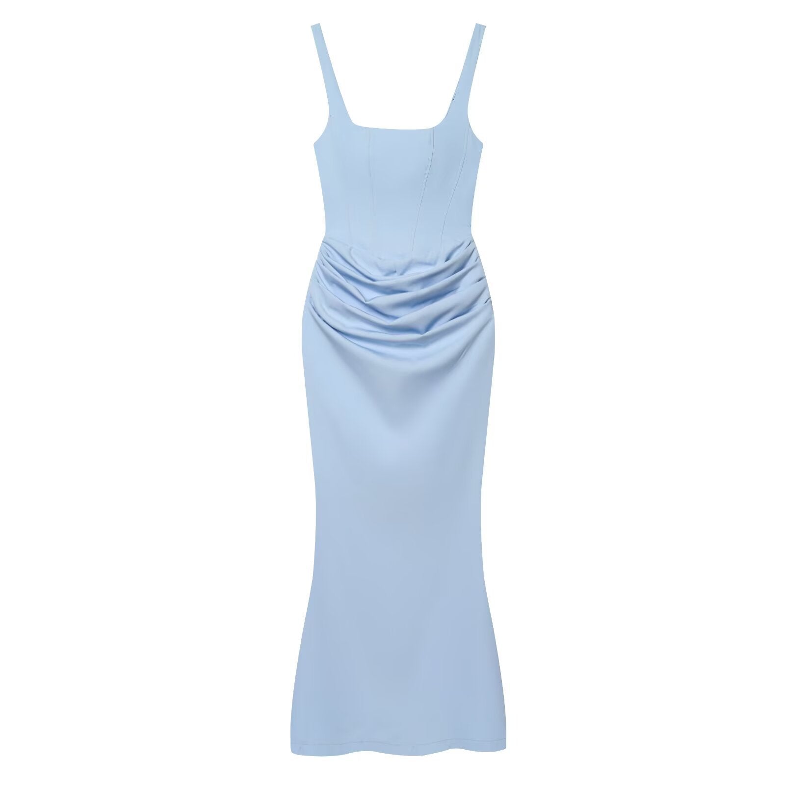 Wrap-Style High-Waist Evening Dress