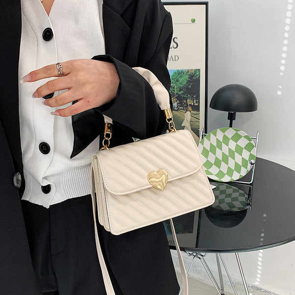 Love Heart Chain Shoulder Bag - PU Leather Handbag for Women, side product view