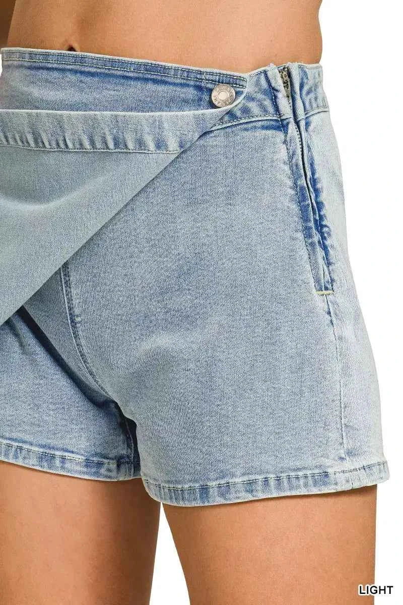 Asymmetrical denim skort — additional view 5