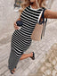 Striped Sleeveless Bodycon Midi Dress view 19