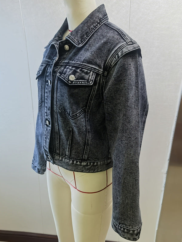 Washed denim jacket, styled view