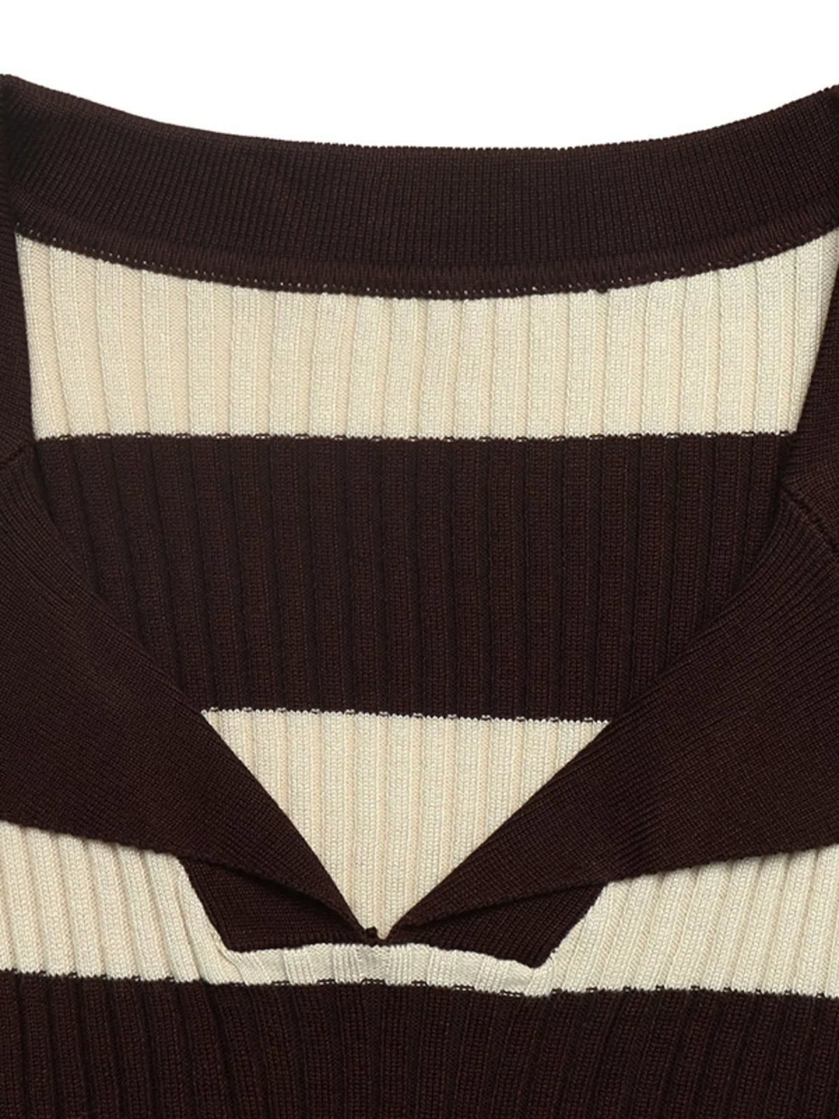 Striped Ribbed Knit Long Sleeve Sweater, alternate product view