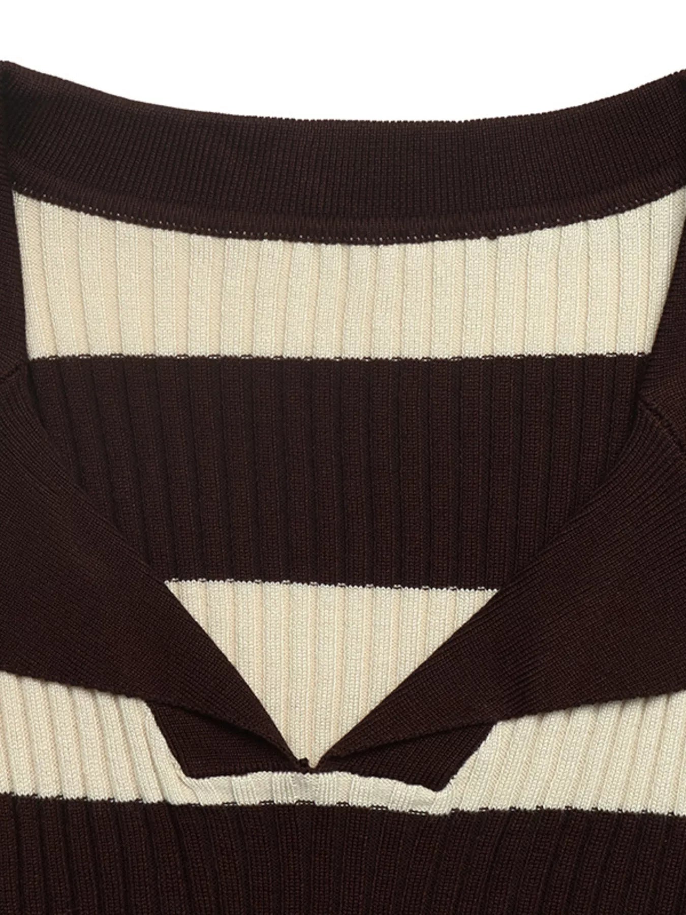 Striped Ribbed Knit Long Sleeve Sweater view 6