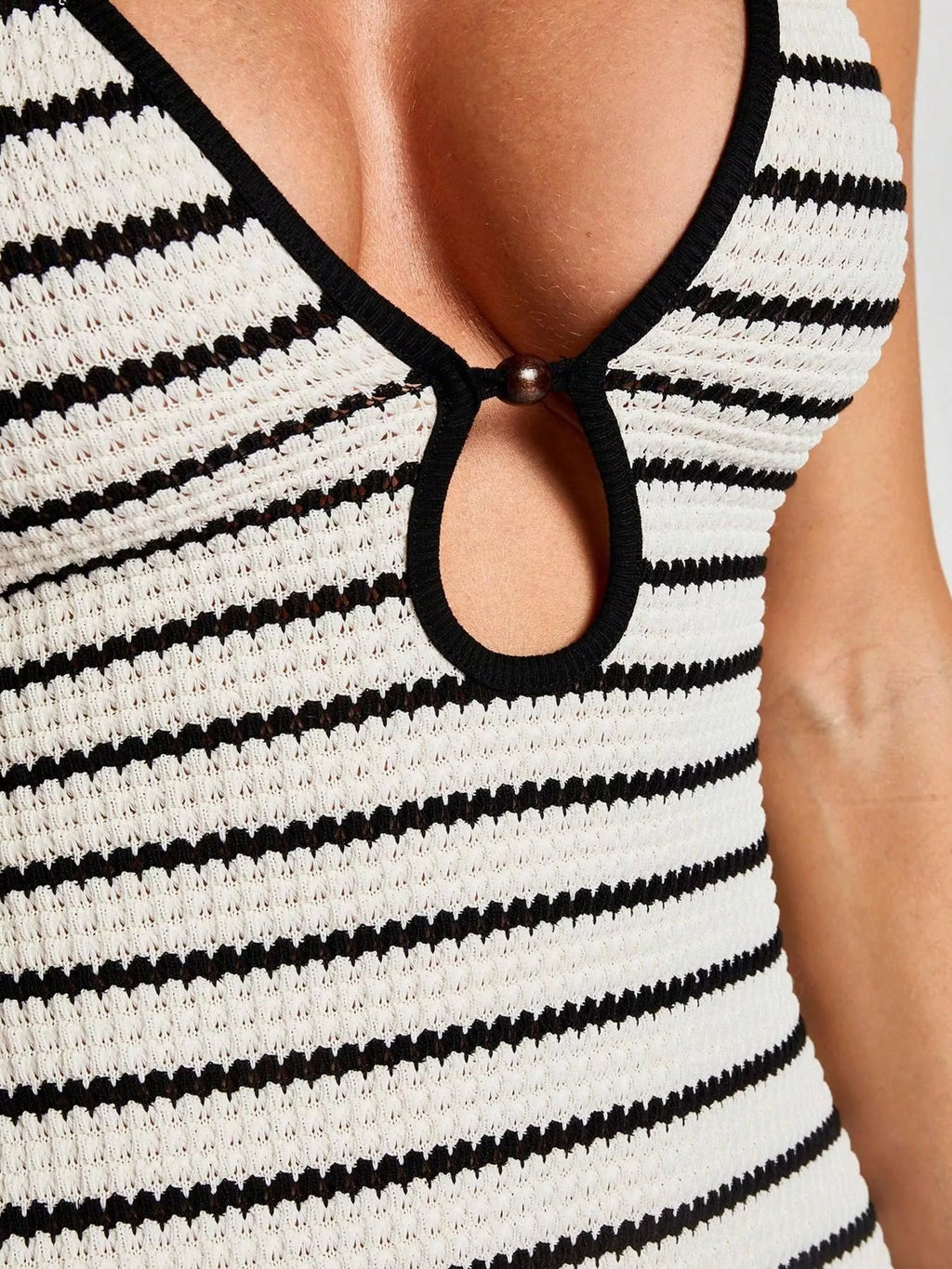 Striped Halter Neck Maxi Dress view 4