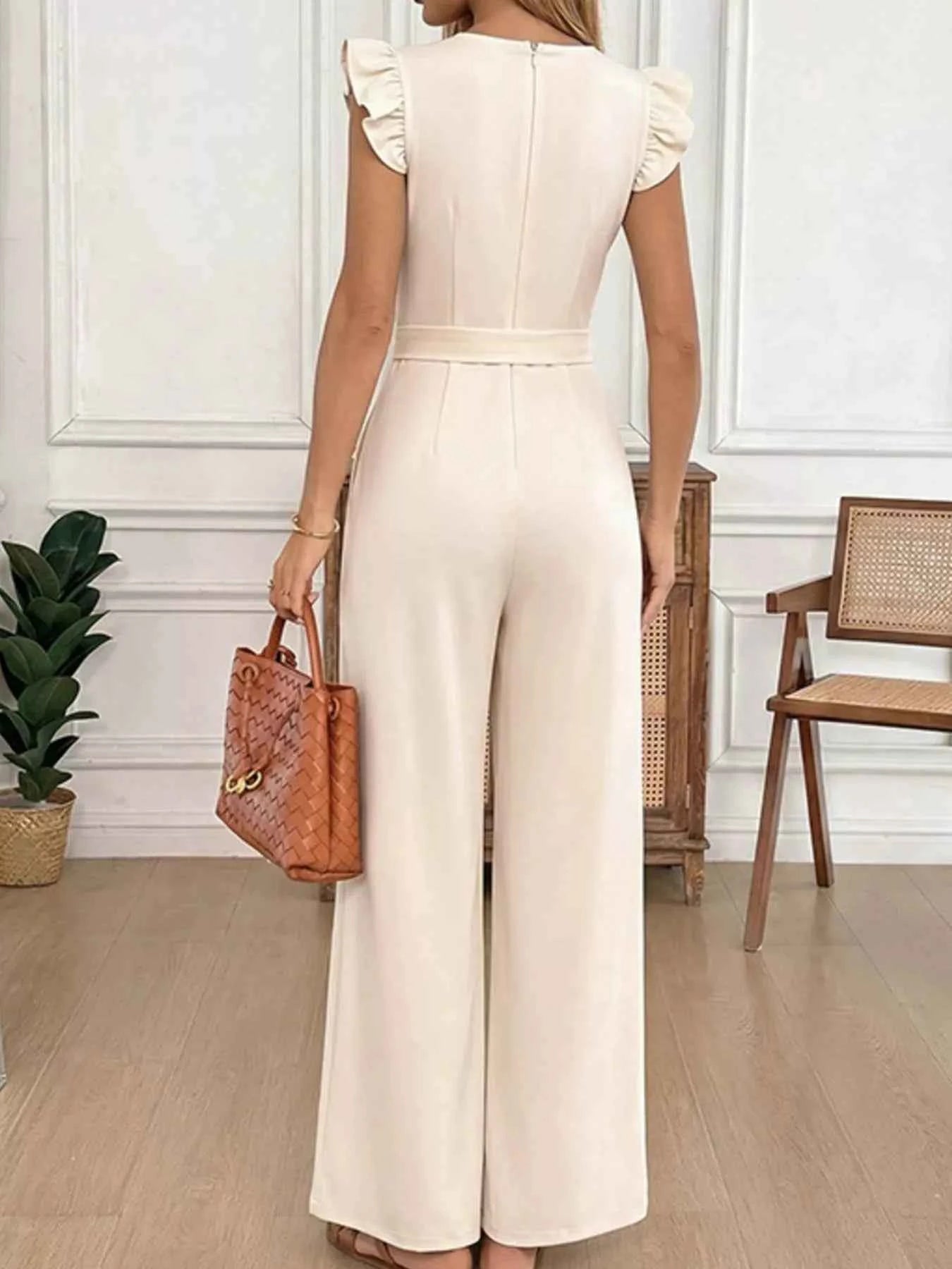 Floral embroidered jumpsuit with ruffles — additional view 6