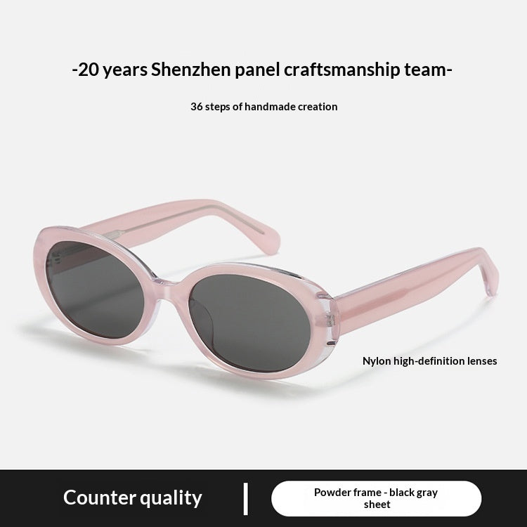 Star-Stud Oval Frame Sunglasses, side product view