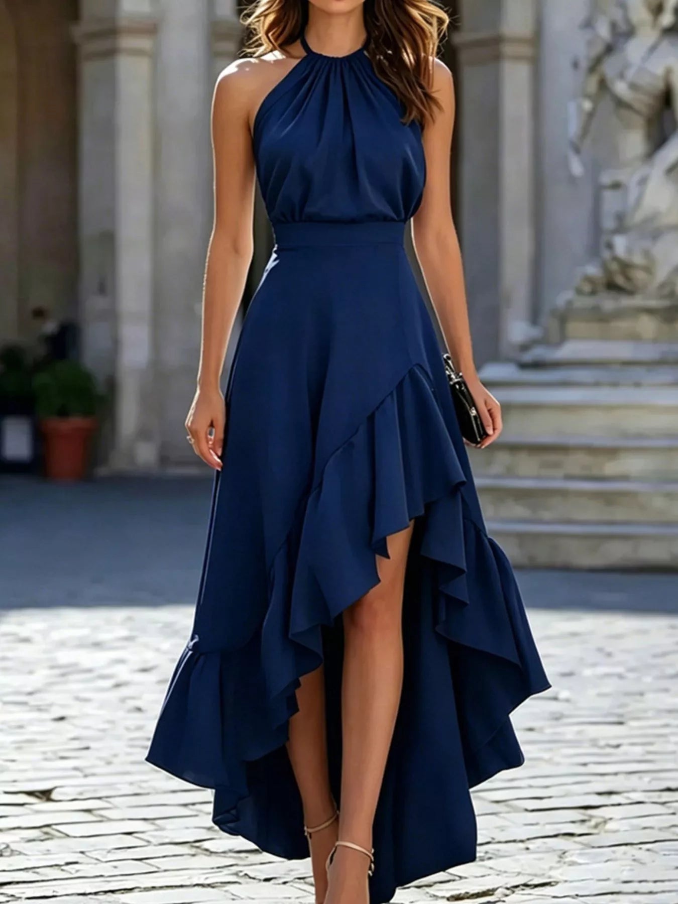 Ruffled High-Low Sleeveless Maxi Dress view 16