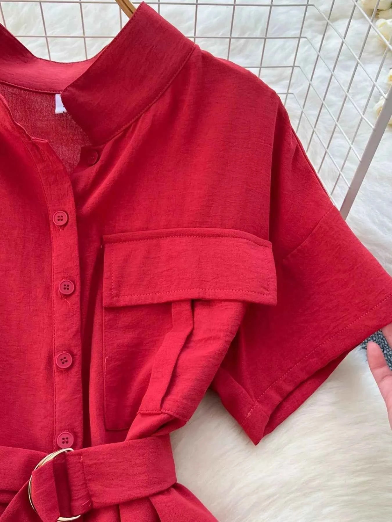 Button down wide leg jumpsuit — additional view 5