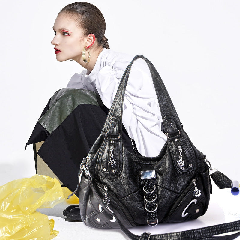 Stitched PU Crossbody Bag, front product view