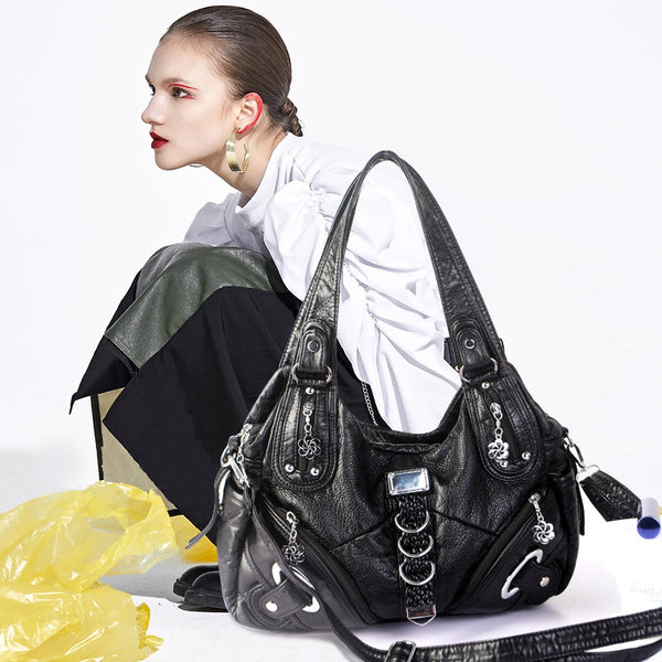 Stitched PU Crossbody Bag, front product view