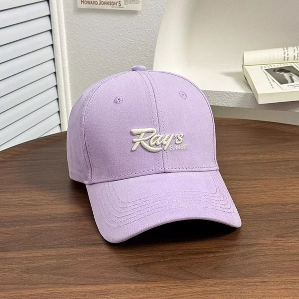 Embroidered baseball cap in blush pink — additional view 3