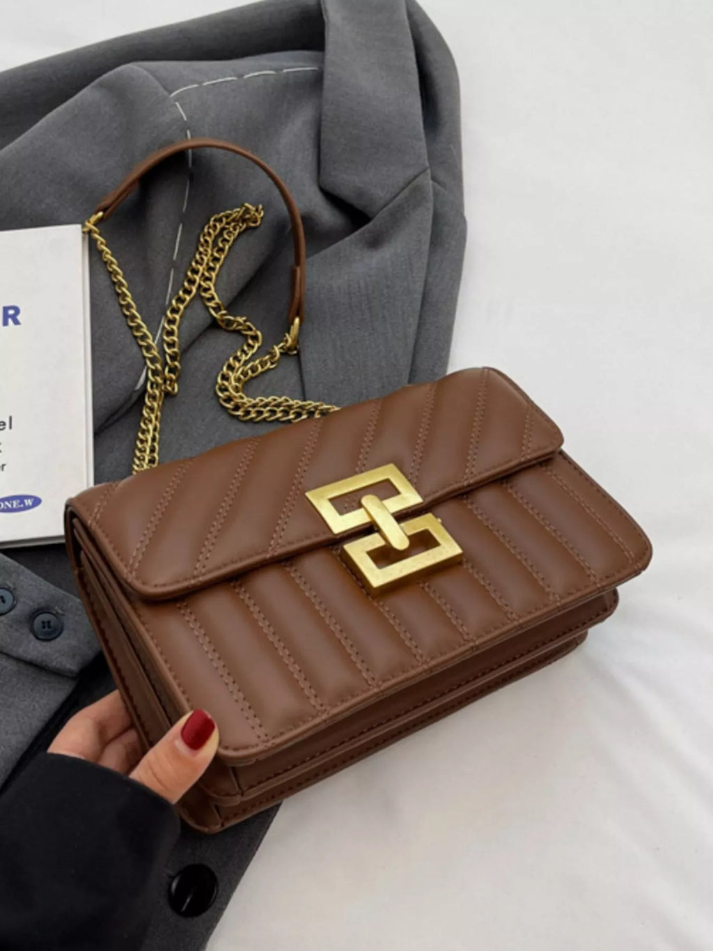 Quilted flap chain shoulder bag — additional view 4