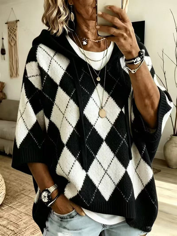 Hooded drawstring sweater, hood detail