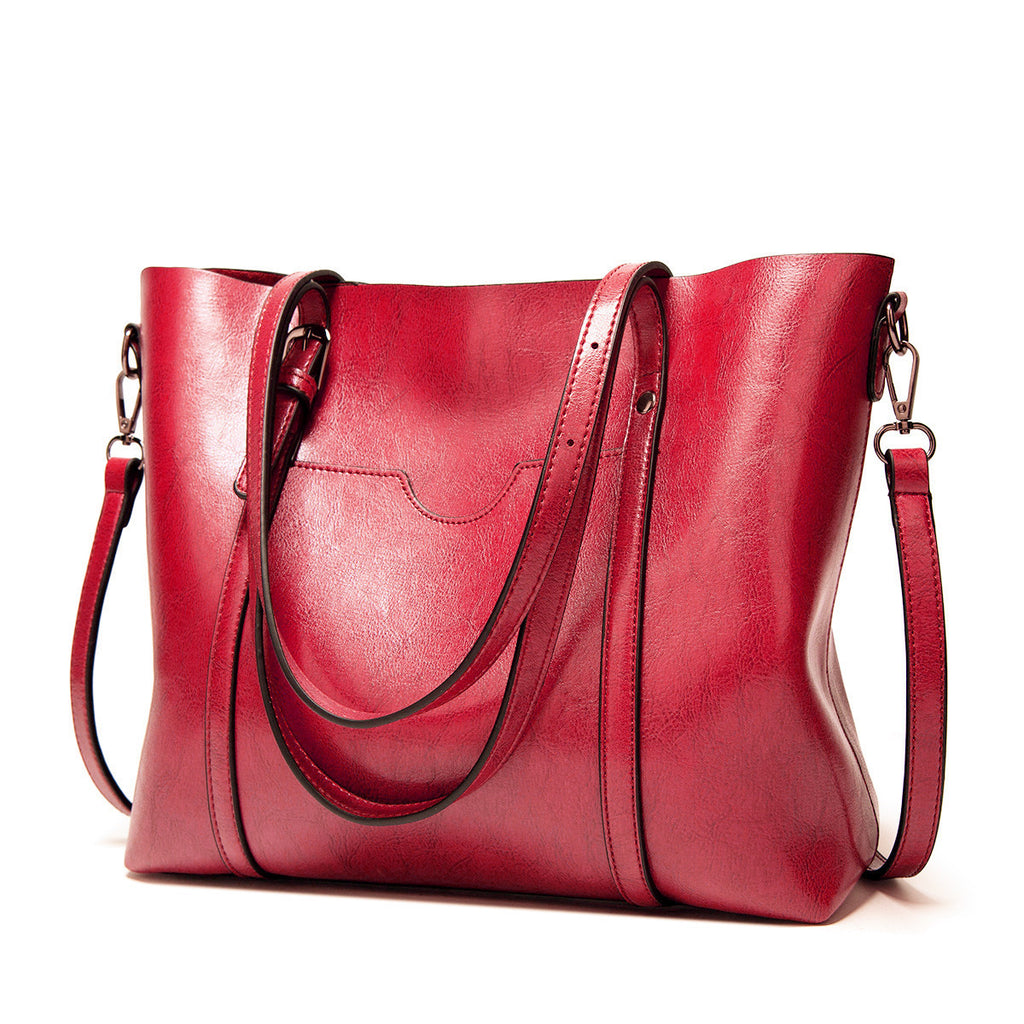 Retro tote bag color options Red Green and Blue