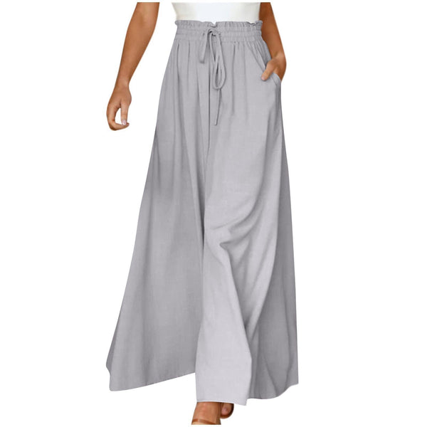 High-waisted wide-leg dress pants in white, product image