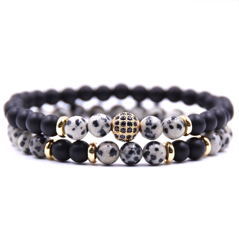 Product detail photo of Natural Stone and Zircon Bracelet Set, natural stone and zircon bracelet set
