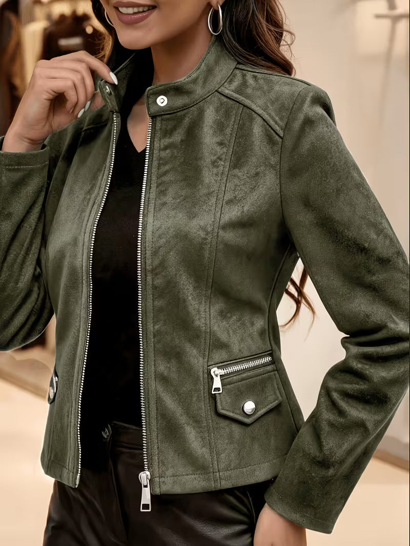 Retro metal-zip cardigan jacket for women, image 3