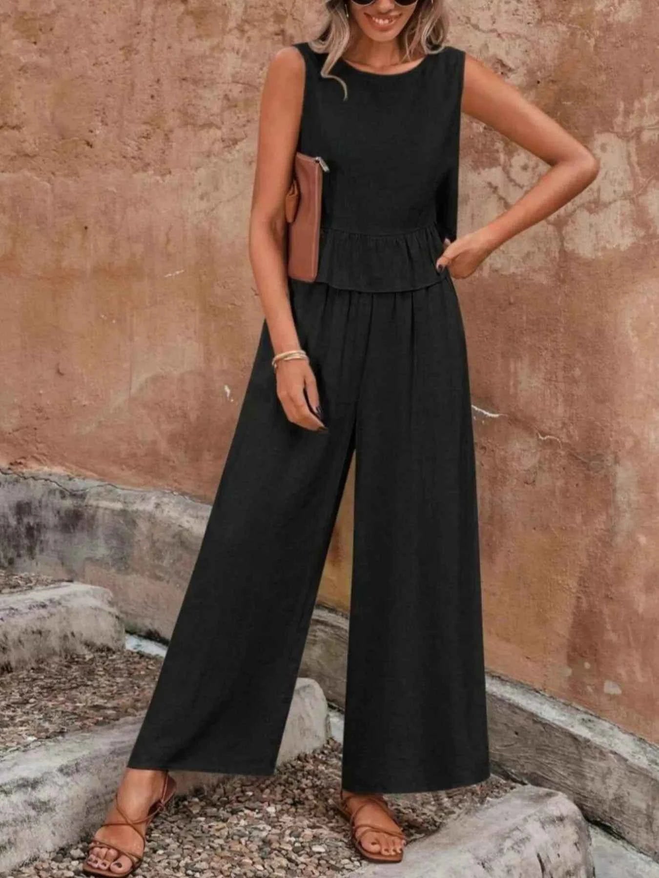 2026 Feminine Two-Piece Ruffle Set-Two-Piece Set-Splashis-Splashis